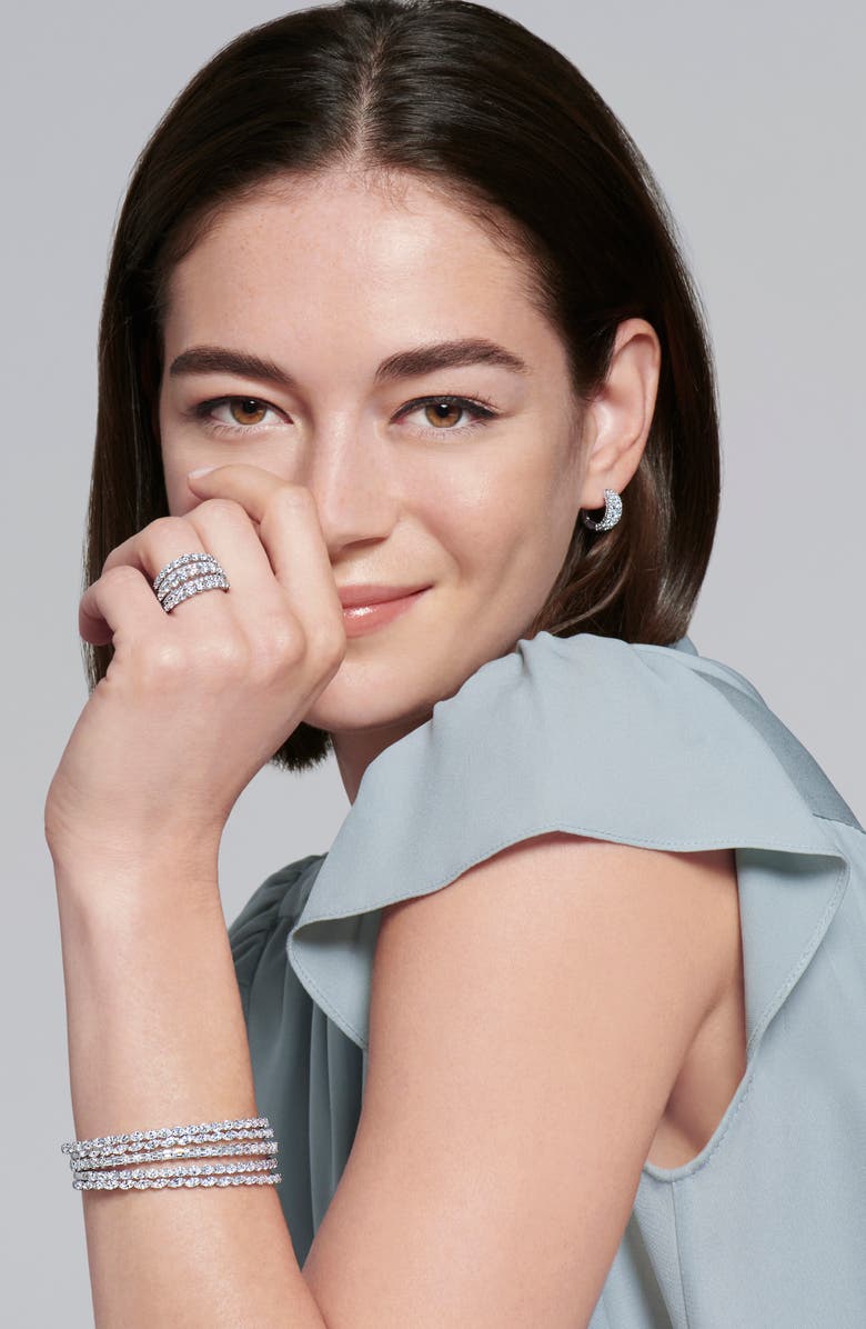 Kwiat Eclipse Emerald Cut Diamond Bangle, Alternate, color, 