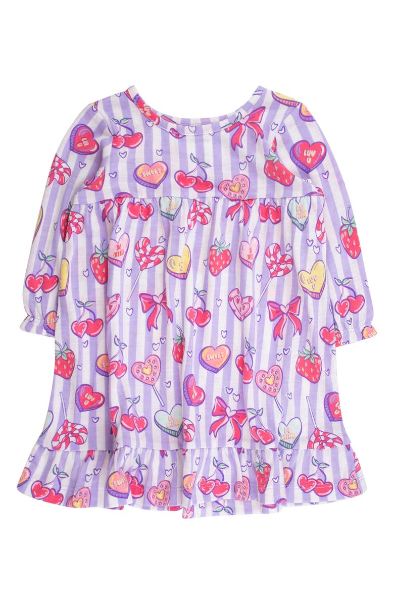 RuffleButts Kids
 Lolly Hearts Nightgown, Main, color, Purple