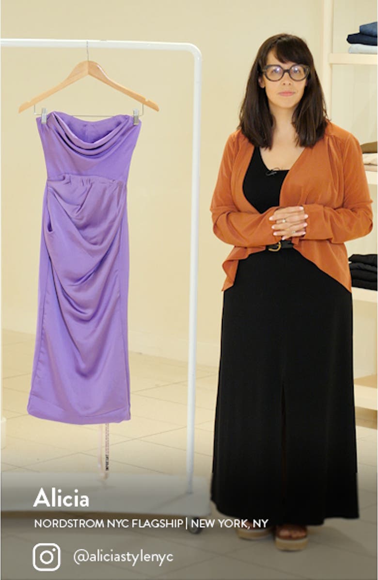 Santana Strapless Satin Cocktail Dress, sales video thumbnail