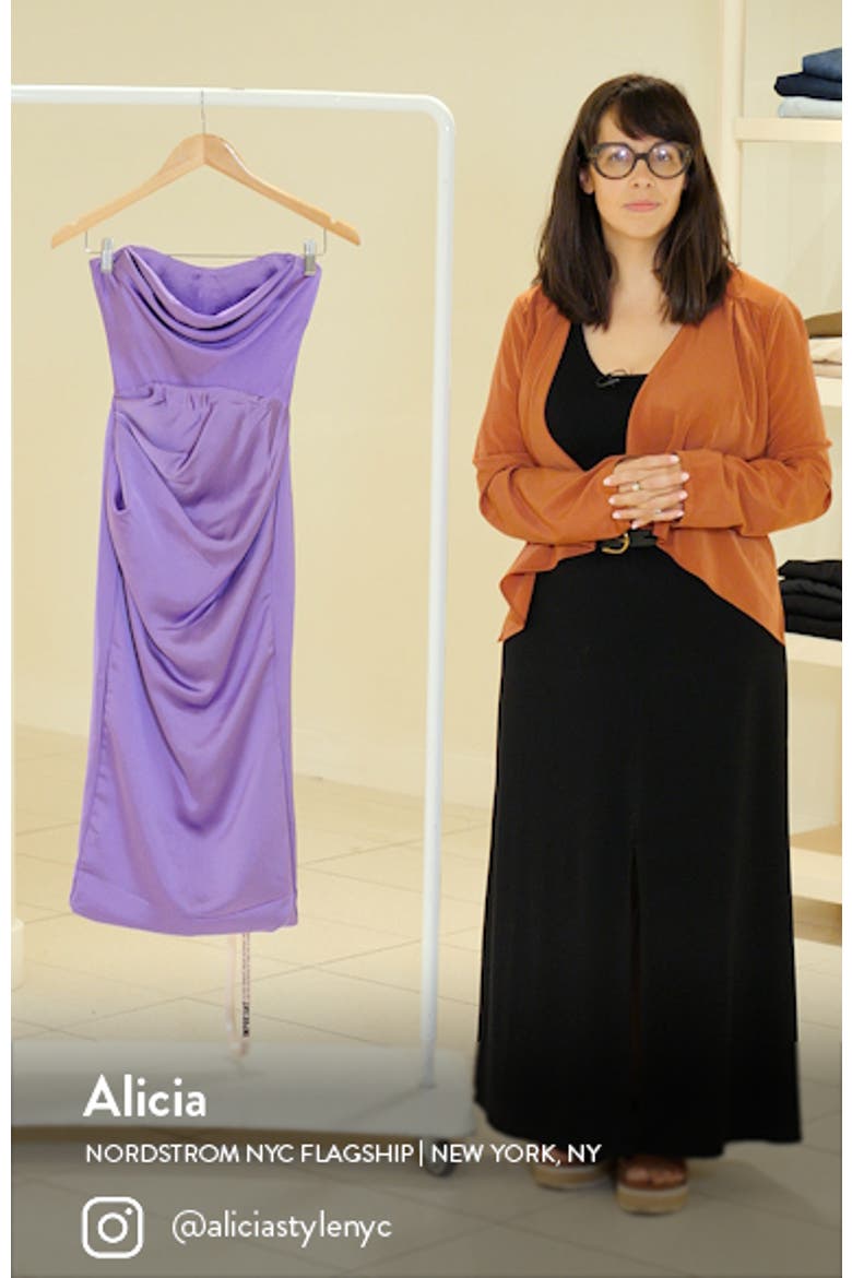 Santana Strapless Satin Cocktail Dress video