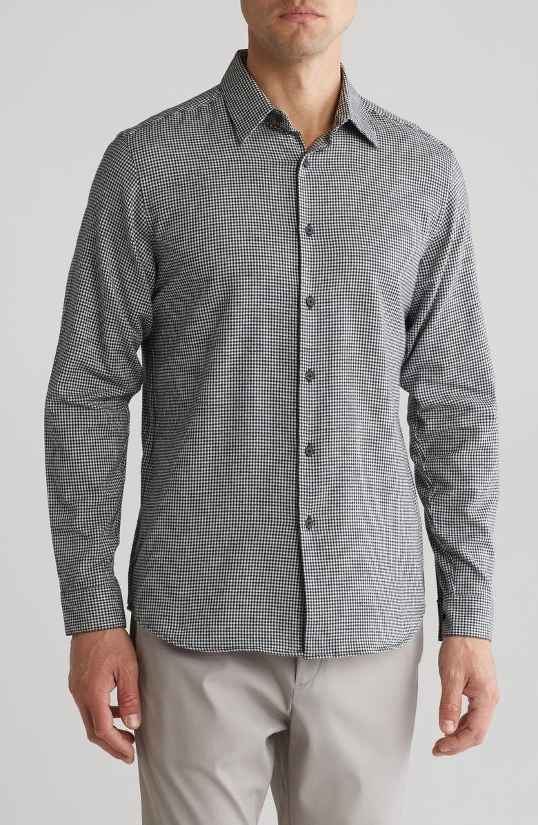 Theory Irving Gingham Slim Fit Overdyed Gingham Button-Up Shirt, Main, color,