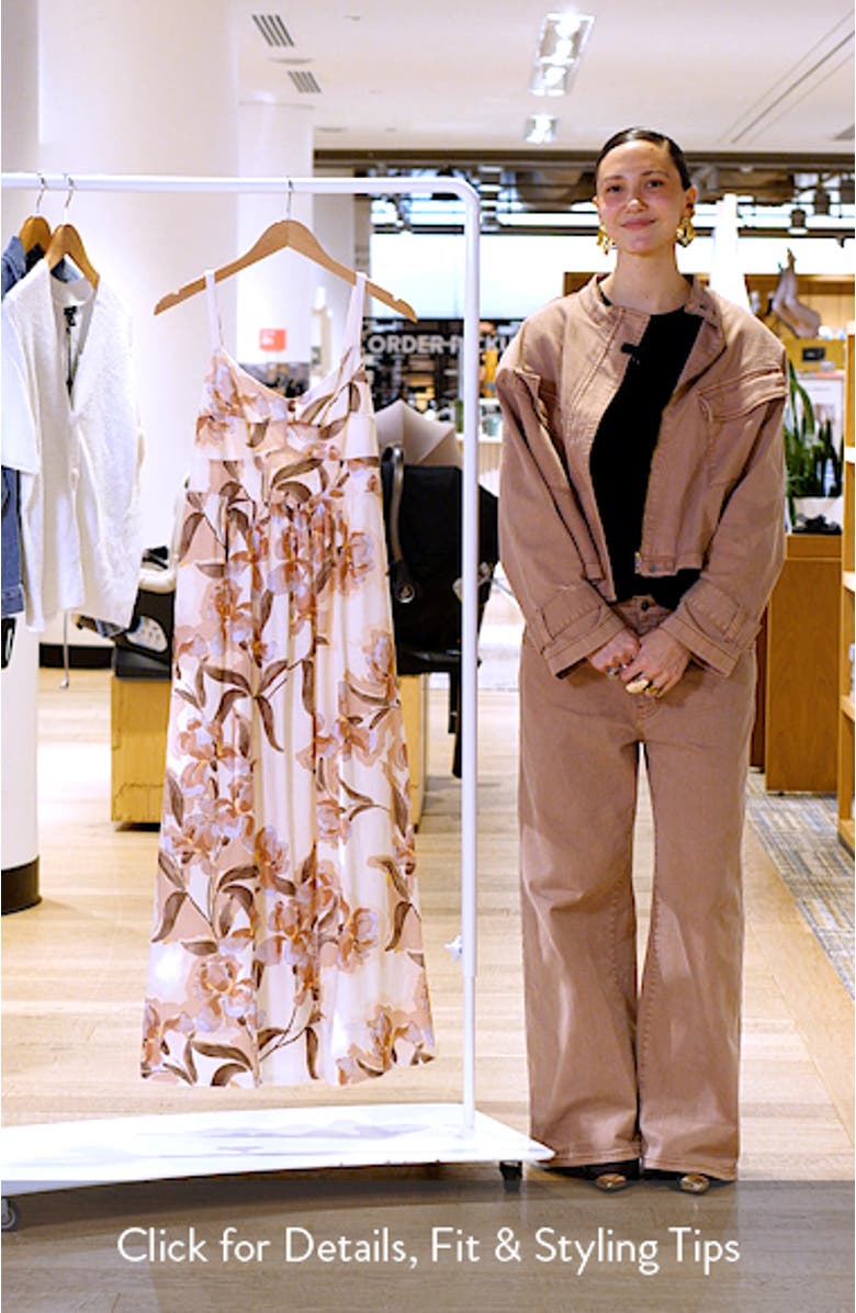 Seamed Linen Blend Midi Sundress, sales video thumbnail