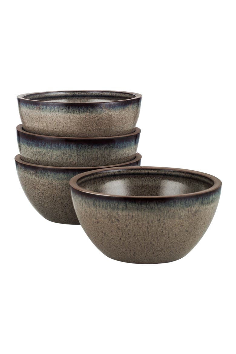 Tina Stoneware 4-Piece Bowl Set, Main, color, Green and Beige