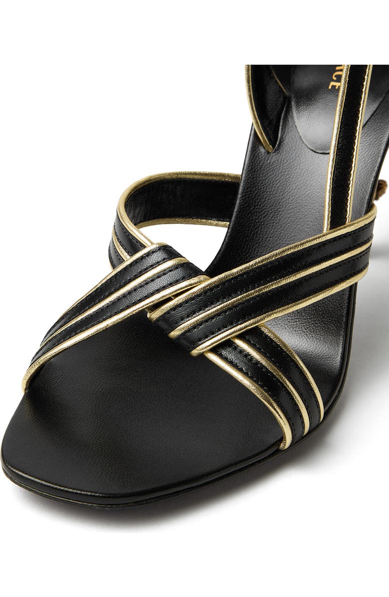 Versace Giana Nappa Sandal, Alternate, color, Black Light Gold