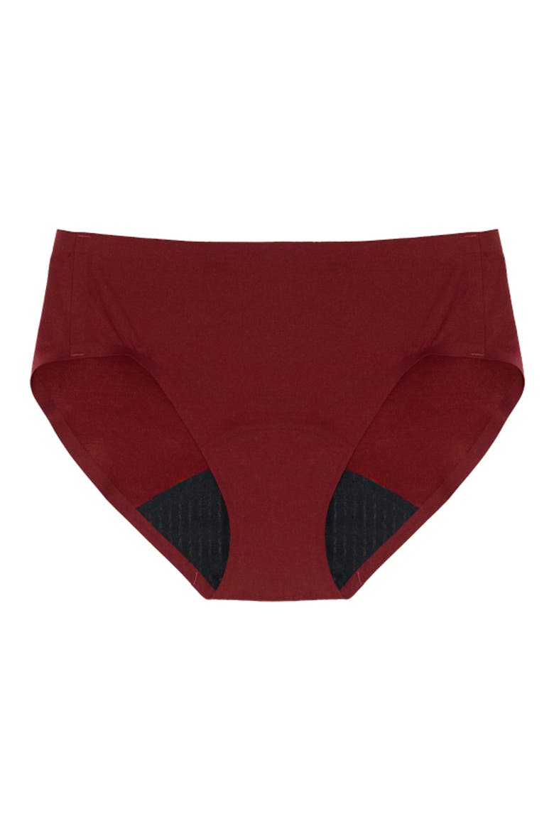 Period & Leakproof Super Absorbency Seamless Brief, Alternate, color, CRIMSON ROSE