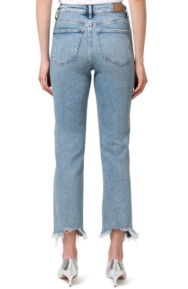 Mavi Jeans New York Rhinestone Chew Hem Ankle Straight Leg Jeans, Alternate, color, Shiny Mid Denim