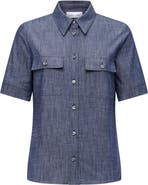 Callas Milano Vesper Stretch denim poplin shirt