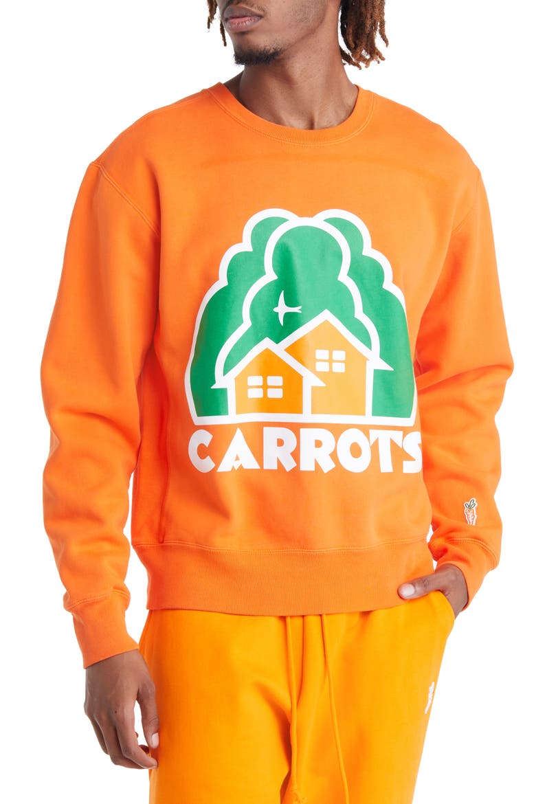 Home Graphic Crewneck Sweatshirt, Main, color, ORANGE