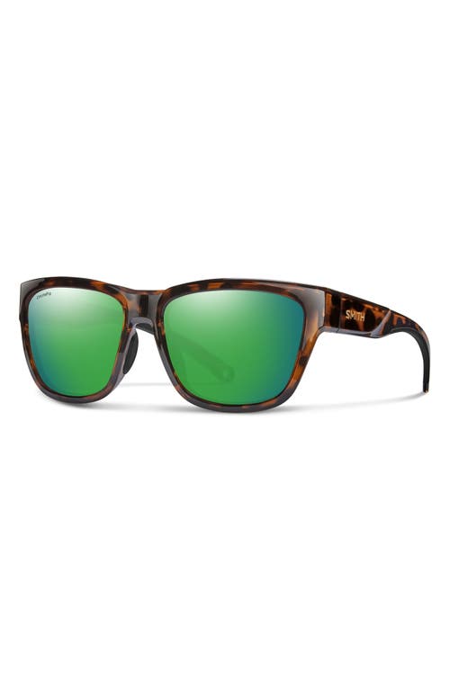 Smith 56mm Joya Chromapop™ Polarized Square Sunglasses In Sky Tortoise/green