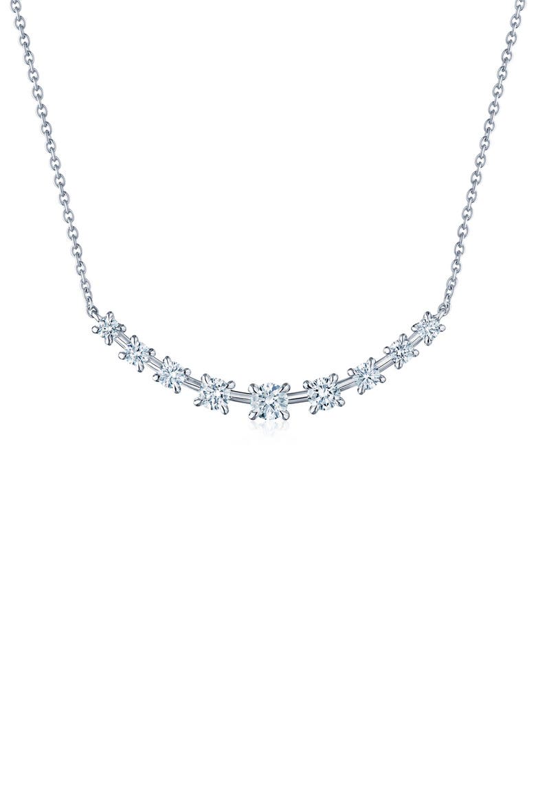 Starry Night Curved Bar Diamond Necklace, Main, color, WHITE GOLD/ CLEAR