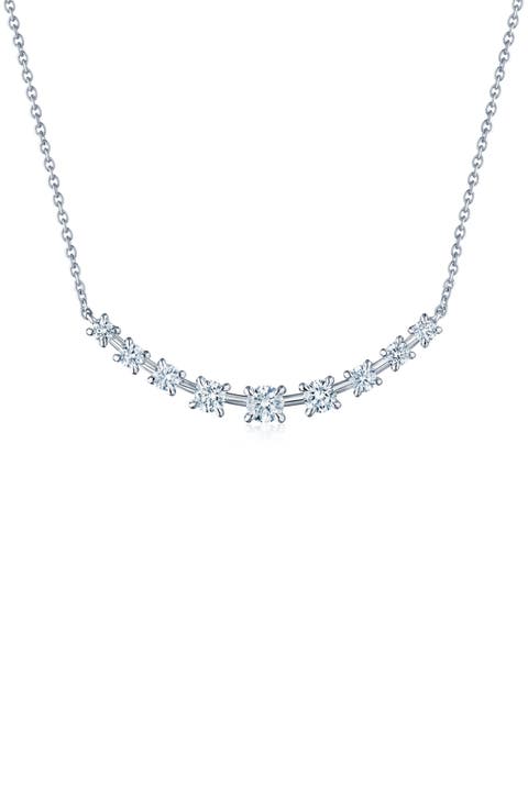 Starry Night Curved Bar Diamond Necklace