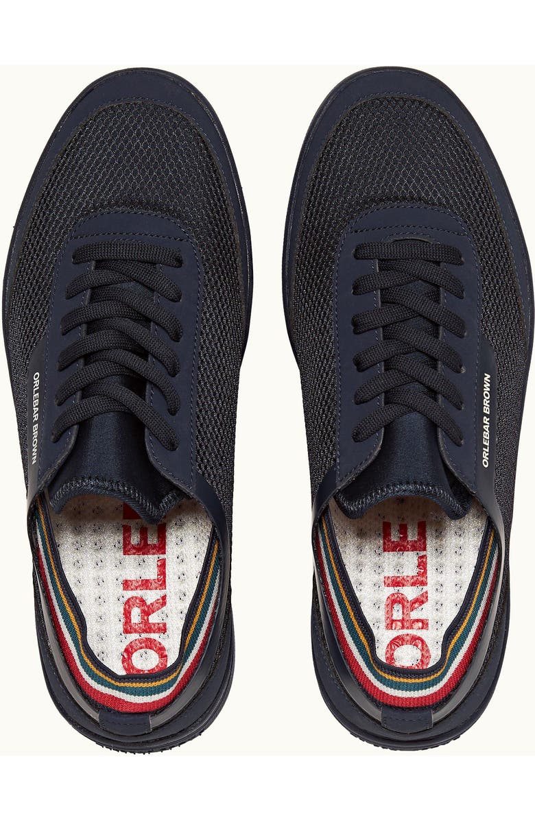 Orlebar Brown Larson O.B Stripe Shoe You Can Swim, Alternate, color, Navy/Orange/Aquamarine