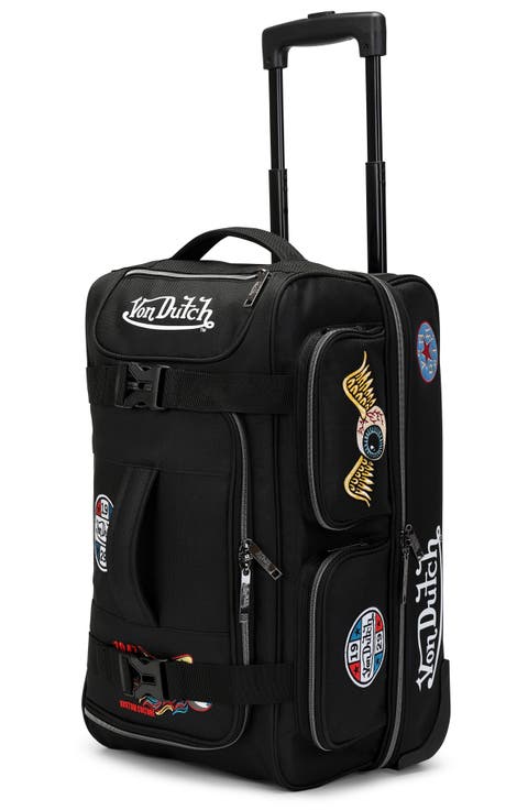 Signature Patch Rolling Travel Duffel Bag with Inline Skate Wheels