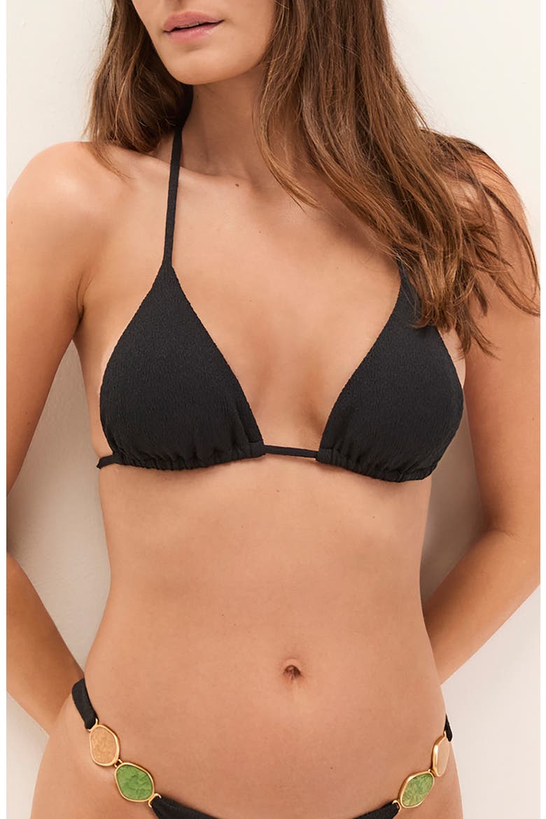 Petra Racerback Triangle Bikini Top, Main, color, BLACK