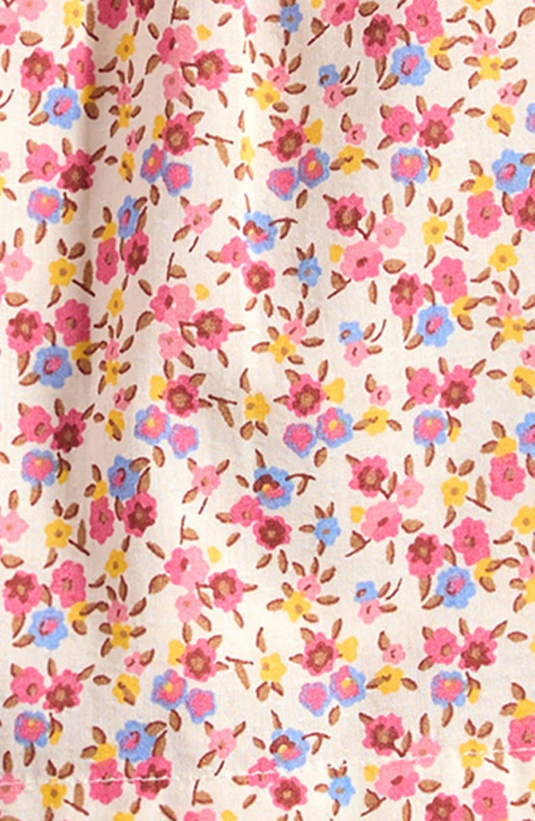 Boden Floral Print Cotton Top & Shorts Set, Alternate, color, Neon Pink Ditsy Floral