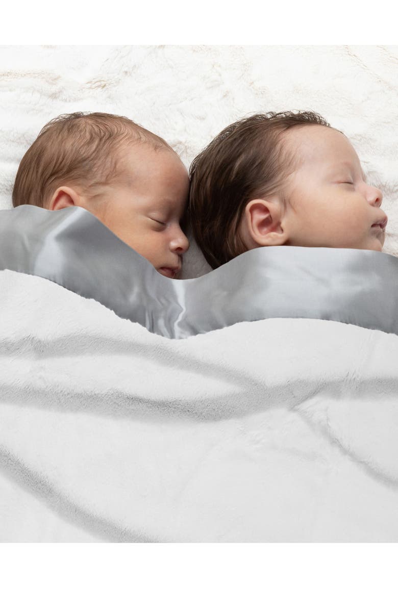 Little Giraffe Luxe Ribbon Baby Blanket, Alternate, color, Silver