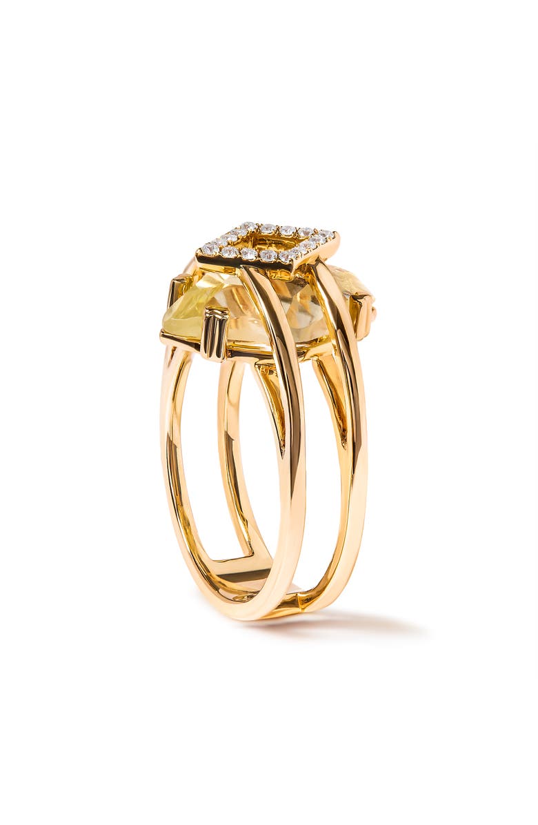 Haus of Brilliance 14K Gold Topaz & Diamond Accent Statement Cocktail Ring -, Alternate, color, Yellow