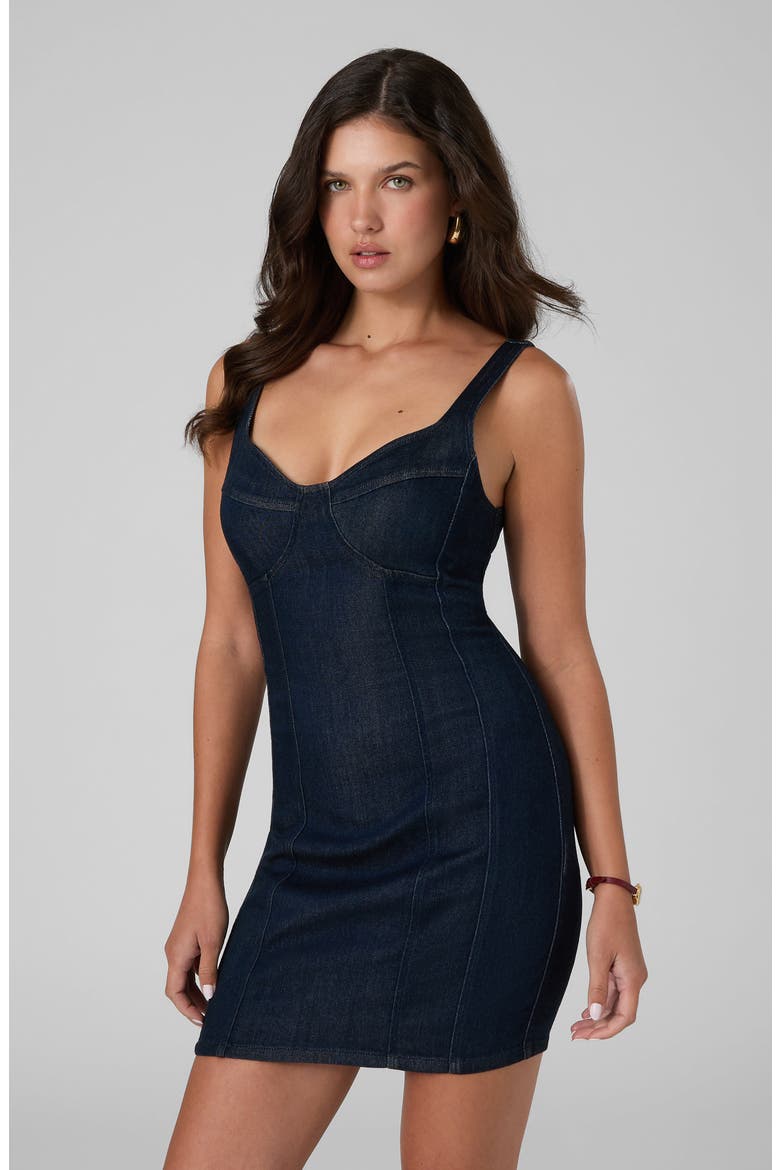 Alora Denim Mini Dress, Alternate, color, NAVY