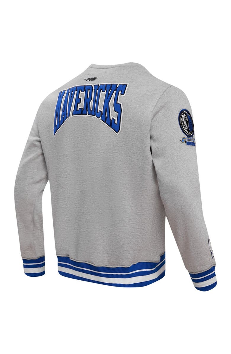 PRO STANDARD Men's Pro Standard Heather Gray Dallas Mavericks Crest Emblem Pullover Sweatshirt, Alternate, color,