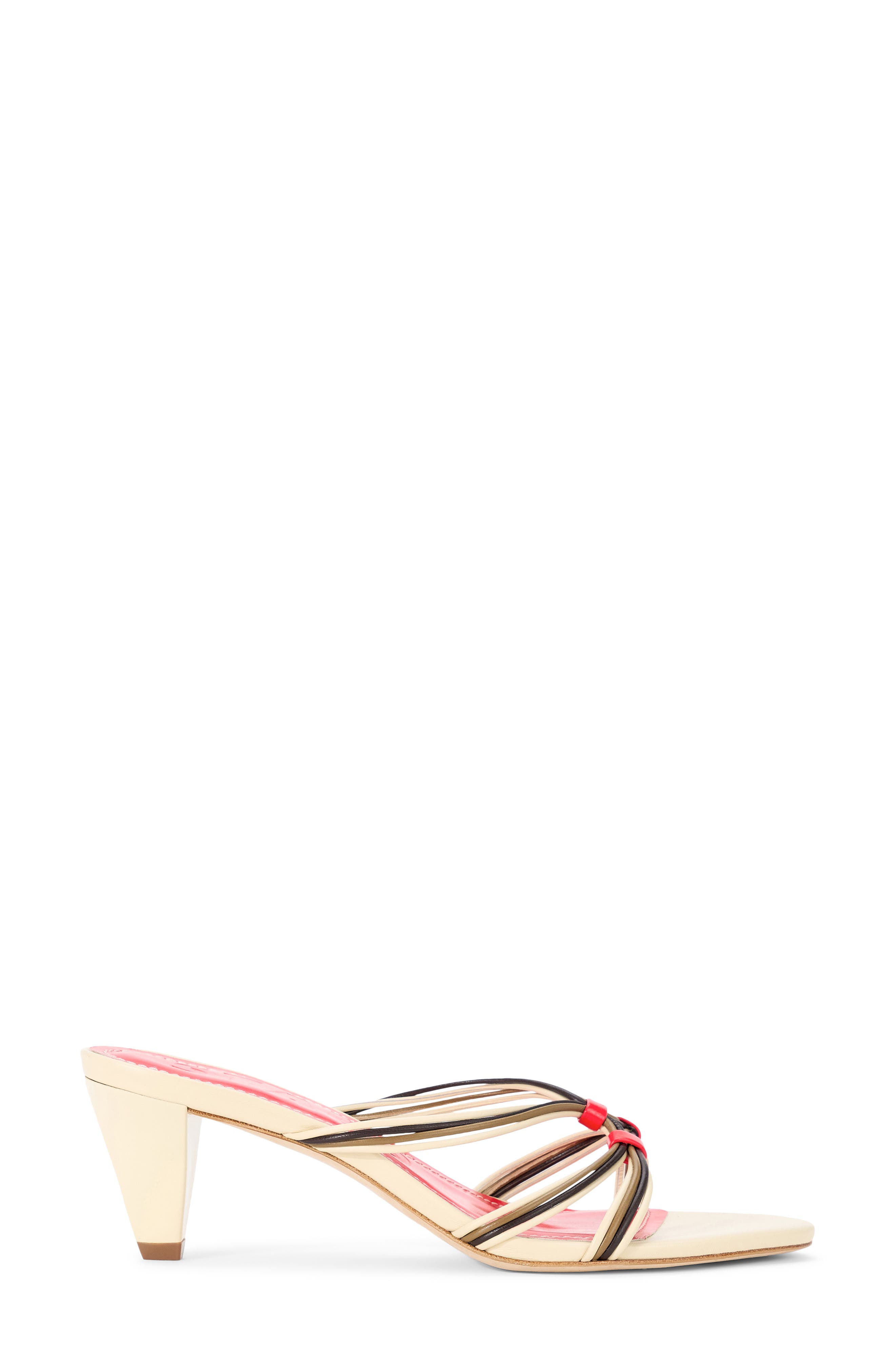 Carrie Strappy Slide Sandal, Alternate, color, CREAM/ RED ROSE