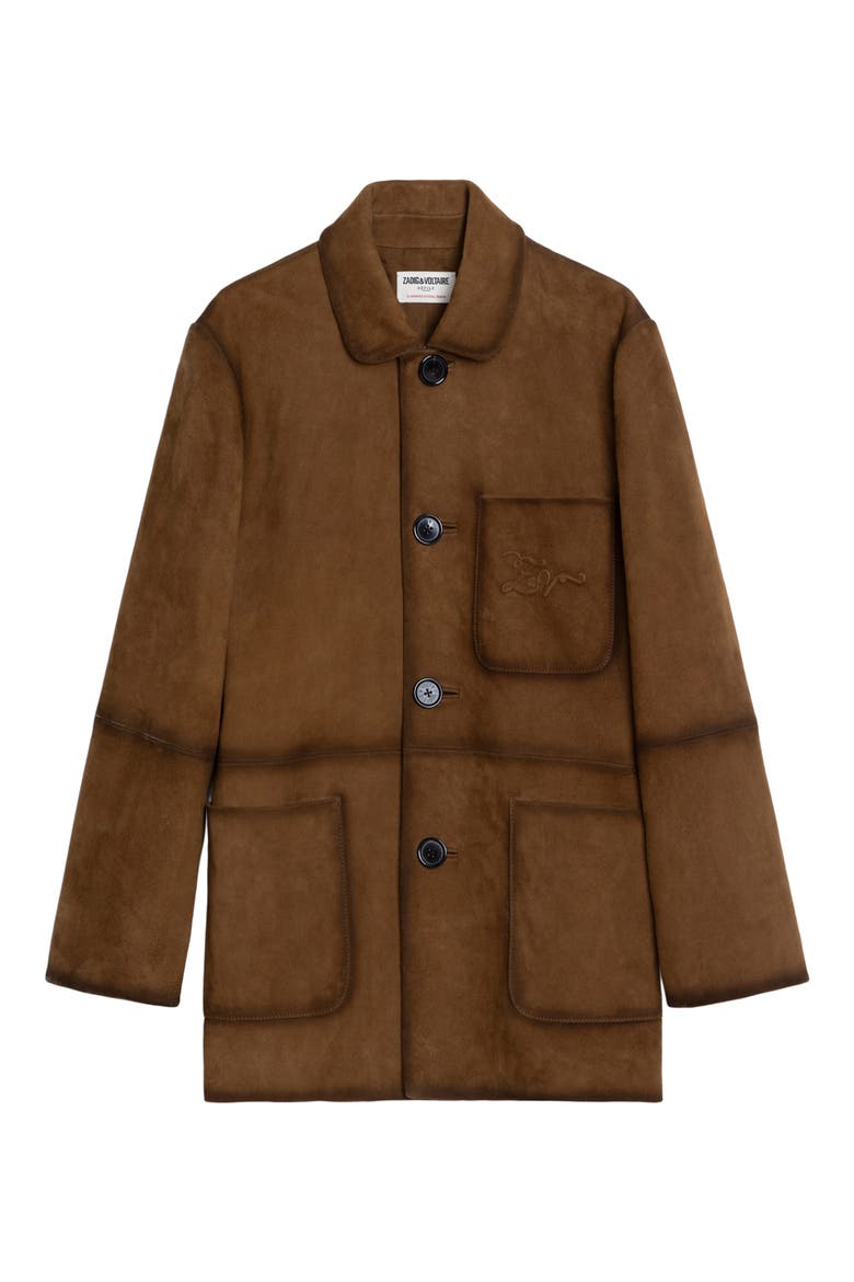 Venezia Suede Jacket, Alternate, color, COGNAC