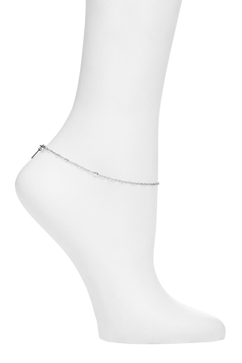 Billie Chain Anklet, Main, color, SILVER