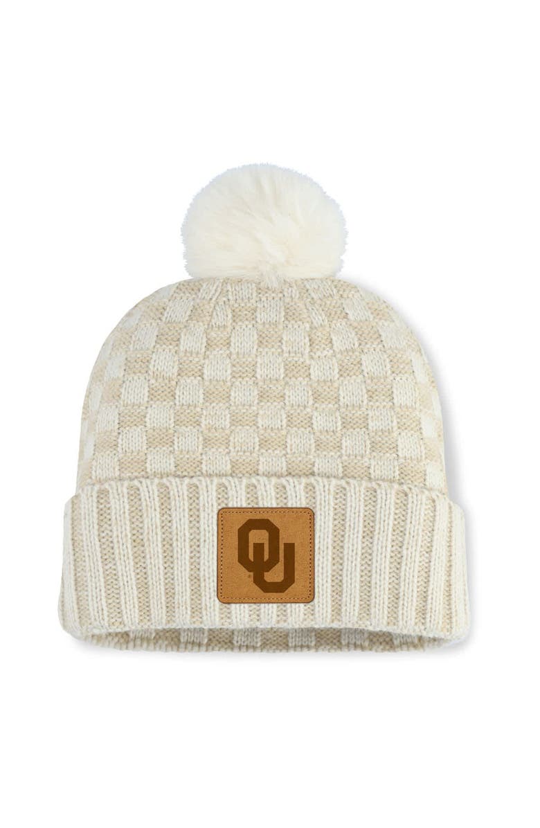 FANATICS Natural Oklahoma Sooners Blaze Pom Knit Hat, Main, color,