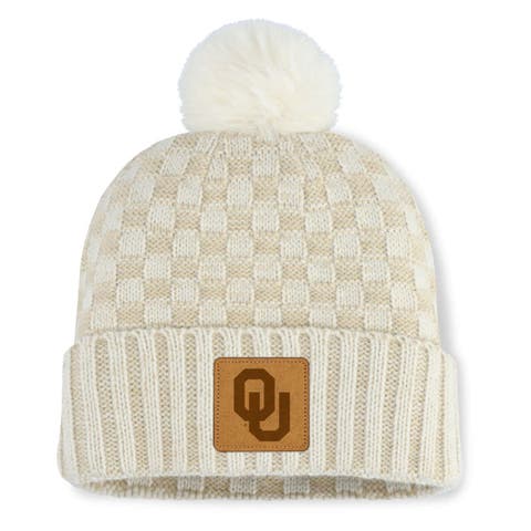 Natural Oklahoma Sooners Blaze Pom Knit Hat