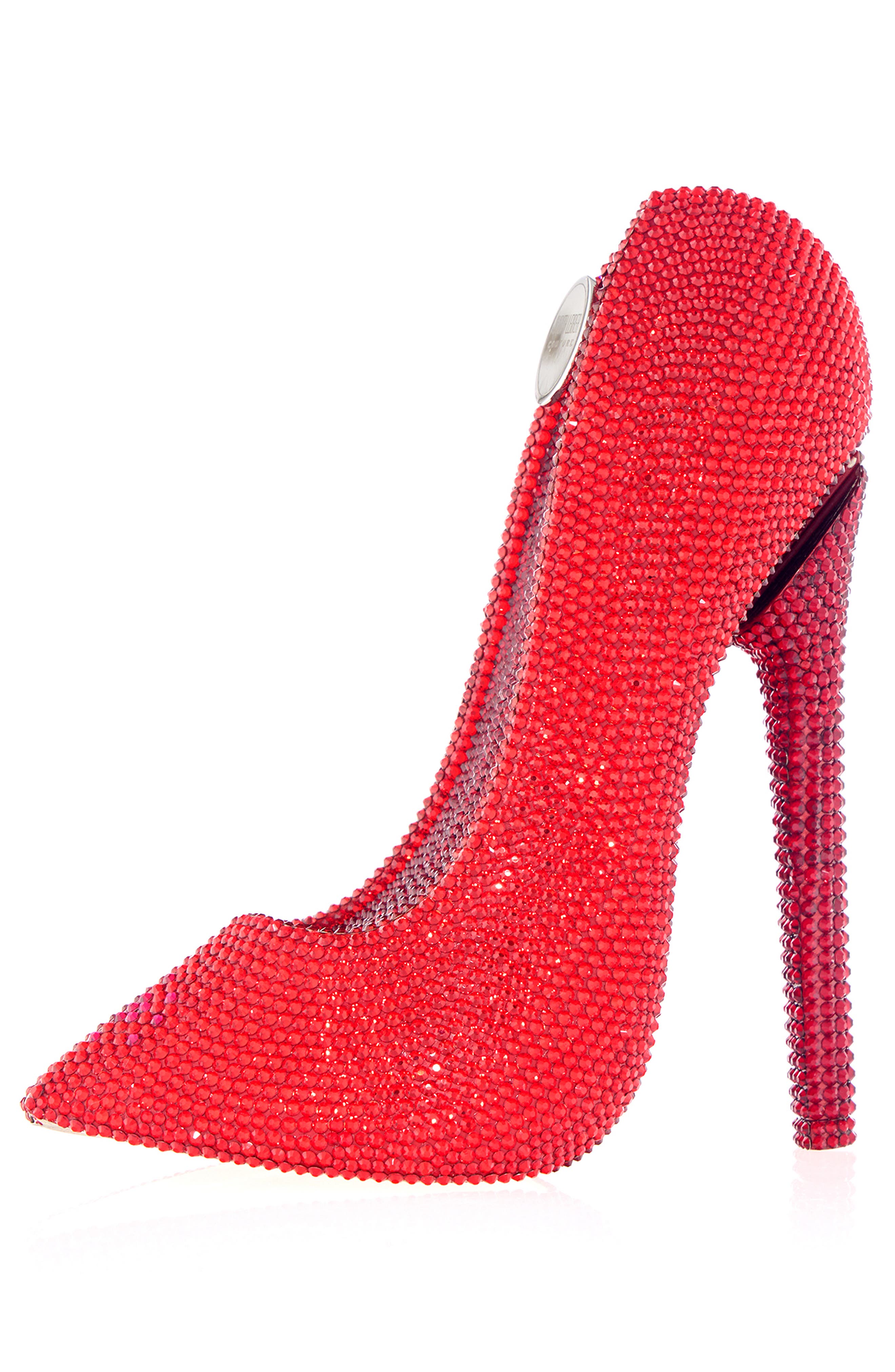 JUDITH LEIBER COUTURE Stiletto Crystal Embellished Clutch, Alternate, color, Light Siam Multi