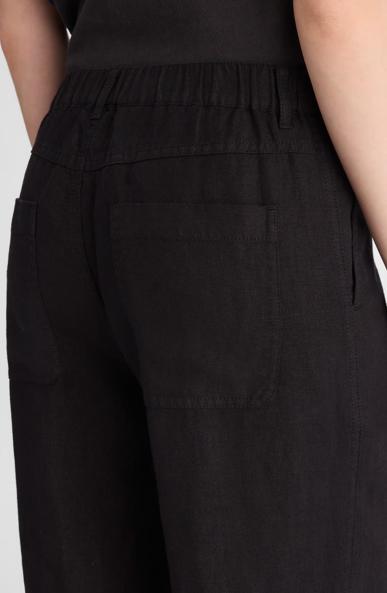 Madewell Zoe Relaxed Straight Leg Linen Pants, Alternate, color, Jet Black