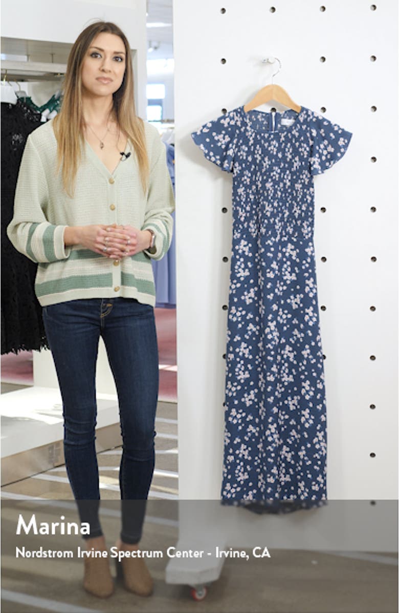 Casa Del Mar Smocked Floral Midi Dress, sales video thumbnail