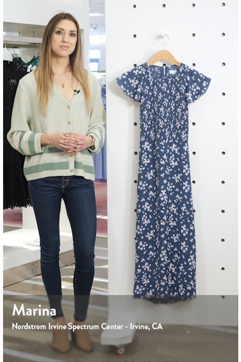 Casa Del Mar Smocked Floral Midi Dress video