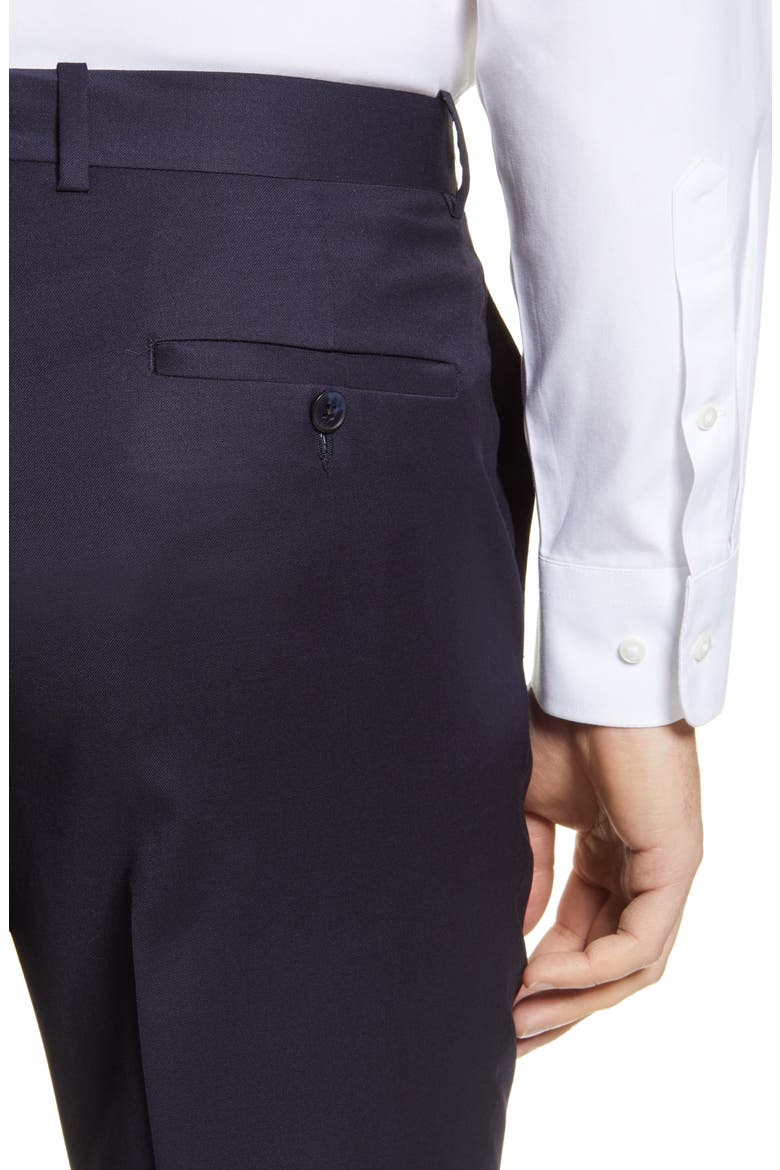 Harker Flat Front Stretch Wool Twill Dress Pants, Alternate, color, NAVY