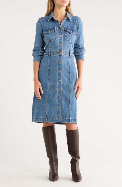Long Sleeve Denim Shirtdress