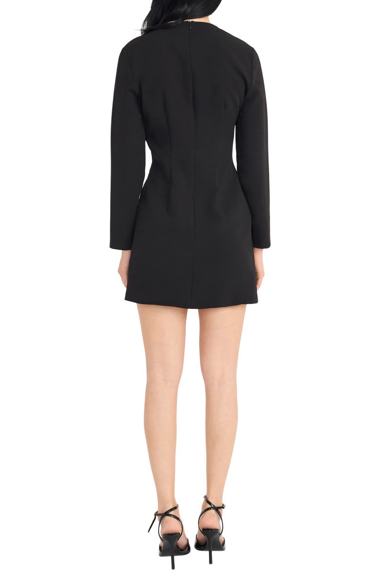 DONNA MORGAN FOR MAGGY Long Sleeve Gathered Waist Minidress, Alternate, color, Black