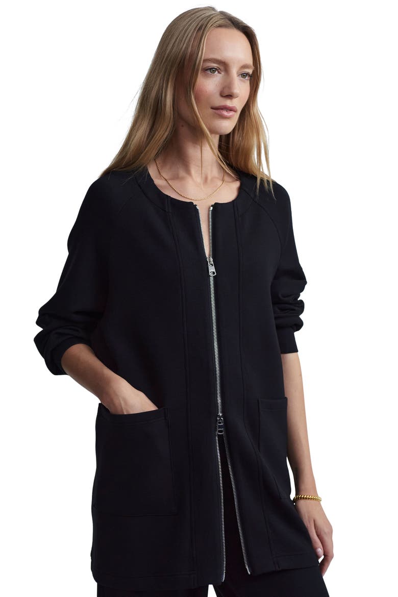 Augusta DoubleSoft® Zip-Up Sweatshirt, Alternate, color, BLACK