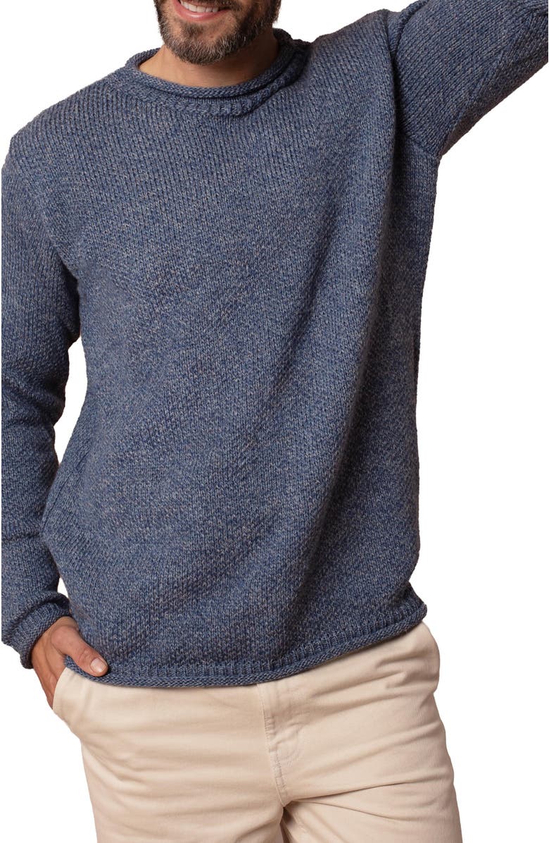 Celtic & Co. Tex Stitch Crew Sweater, Alternate, color, Indigo
