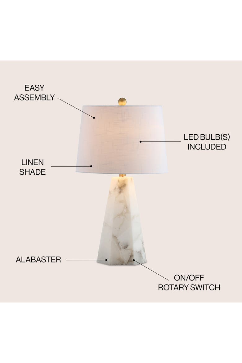 Xio Alabaster LED Table Lamp, Alternate, color, White