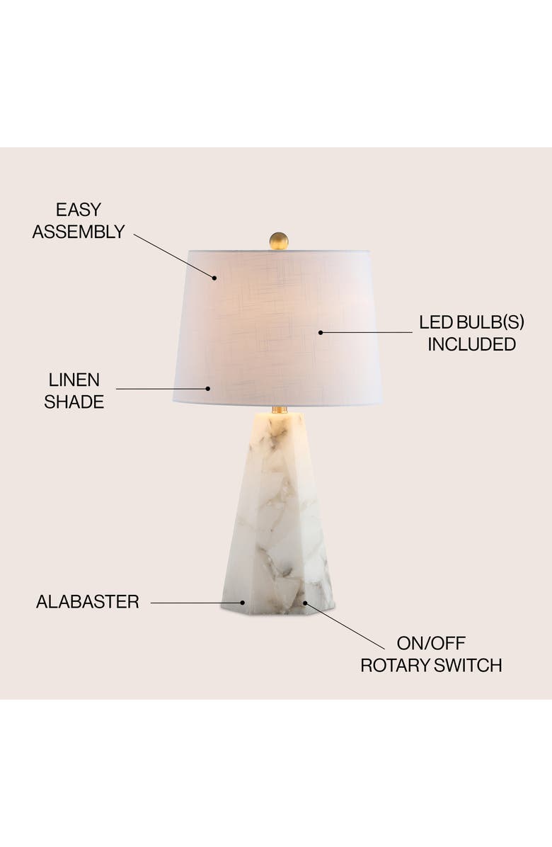 JONATHAN Y Xio Alabaster LED Table Lamp, Alternate, color, White