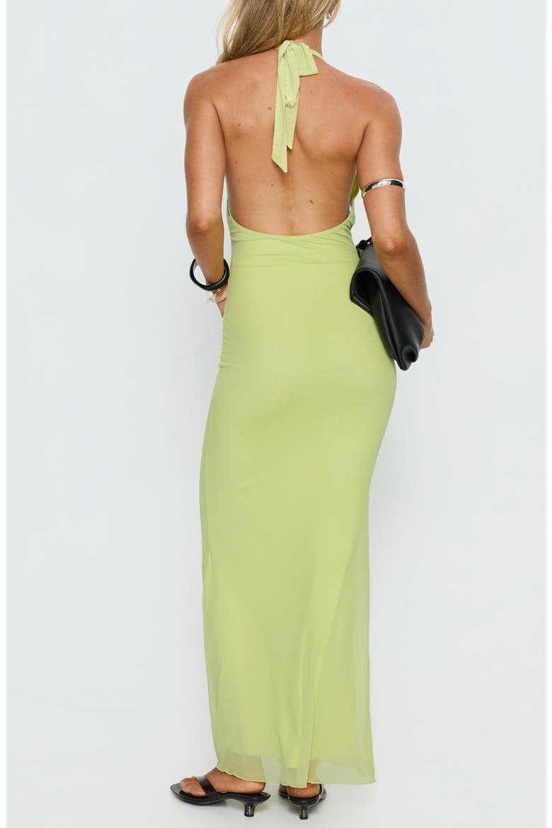 Astrazia Halter Maxi Dress, Alternate, color, GREEN