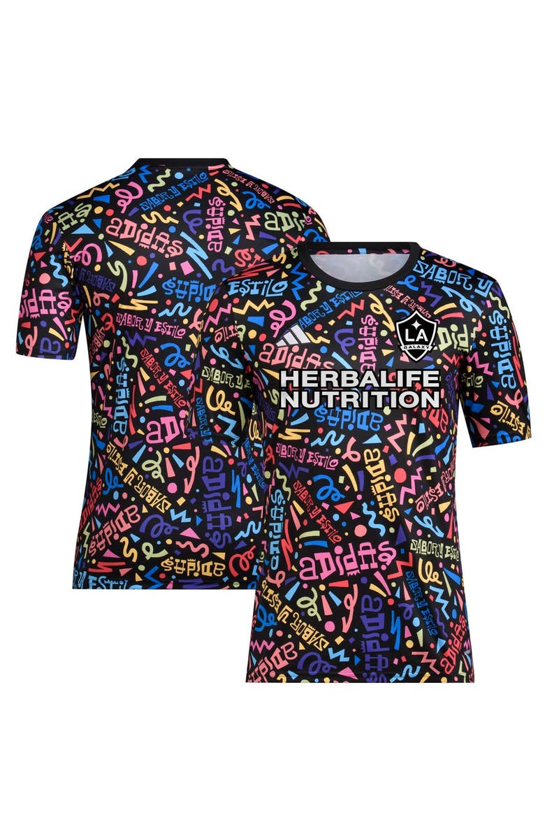 adidas Men's adidas  Black LA Galaxy 2023 Hispanic Heritage Pre-Match Top, Main, color, 