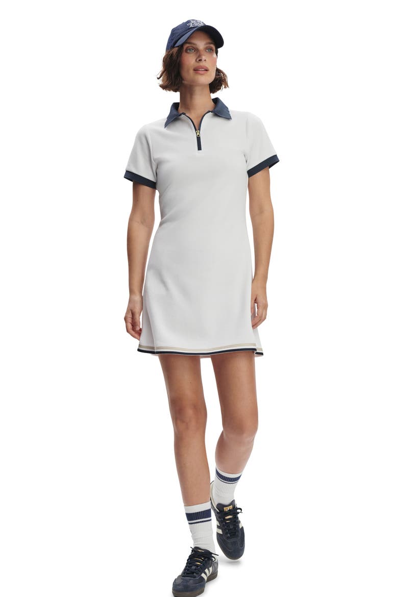Valentina Court Dress & Shorts Set, Alternate, color, WHITE/ BLUE NIGHTS