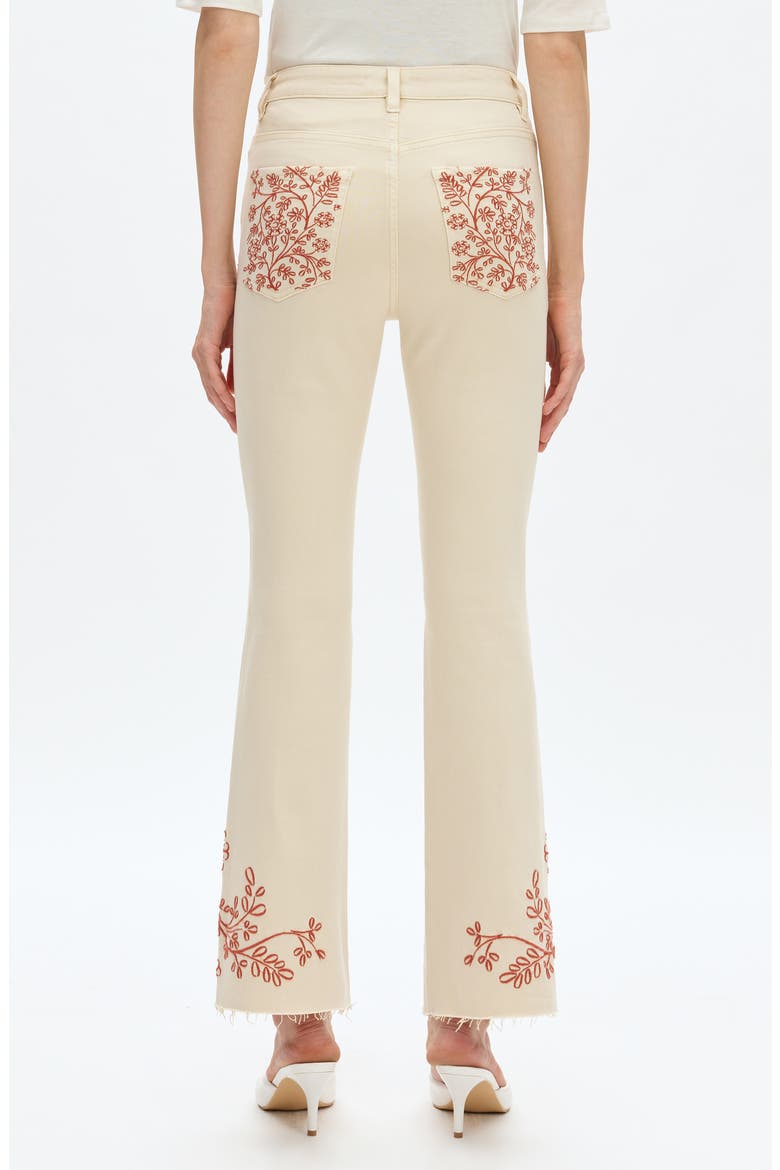 Embroidered High Waist Bootcut Jeans, Alternate, color, OFF WHITE