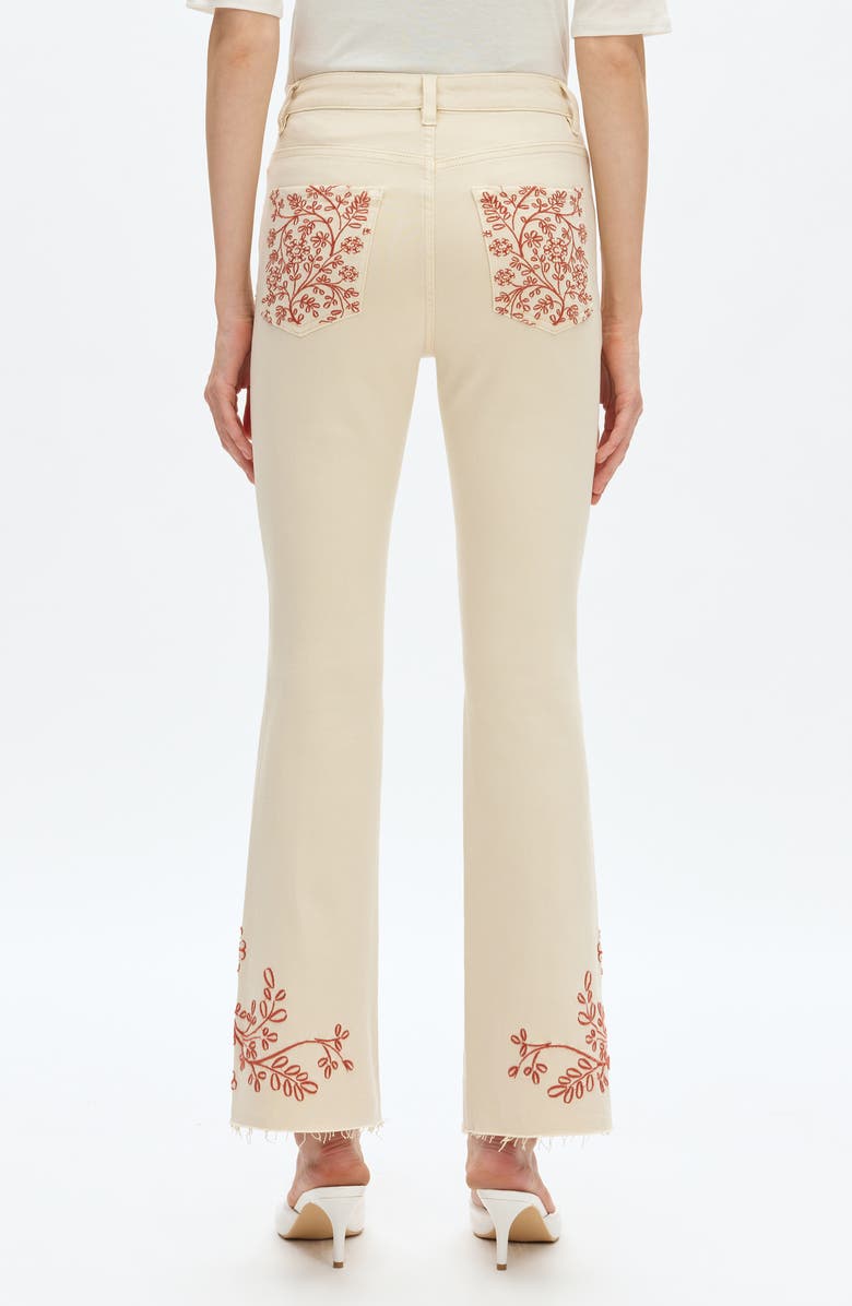Bayeas Embroidered High Waist Bootcut Jeans, Alternate, color, Off White
