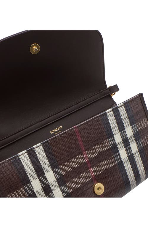 Burberry Highlands Coated Canvas Wallet On A Chain In Brown