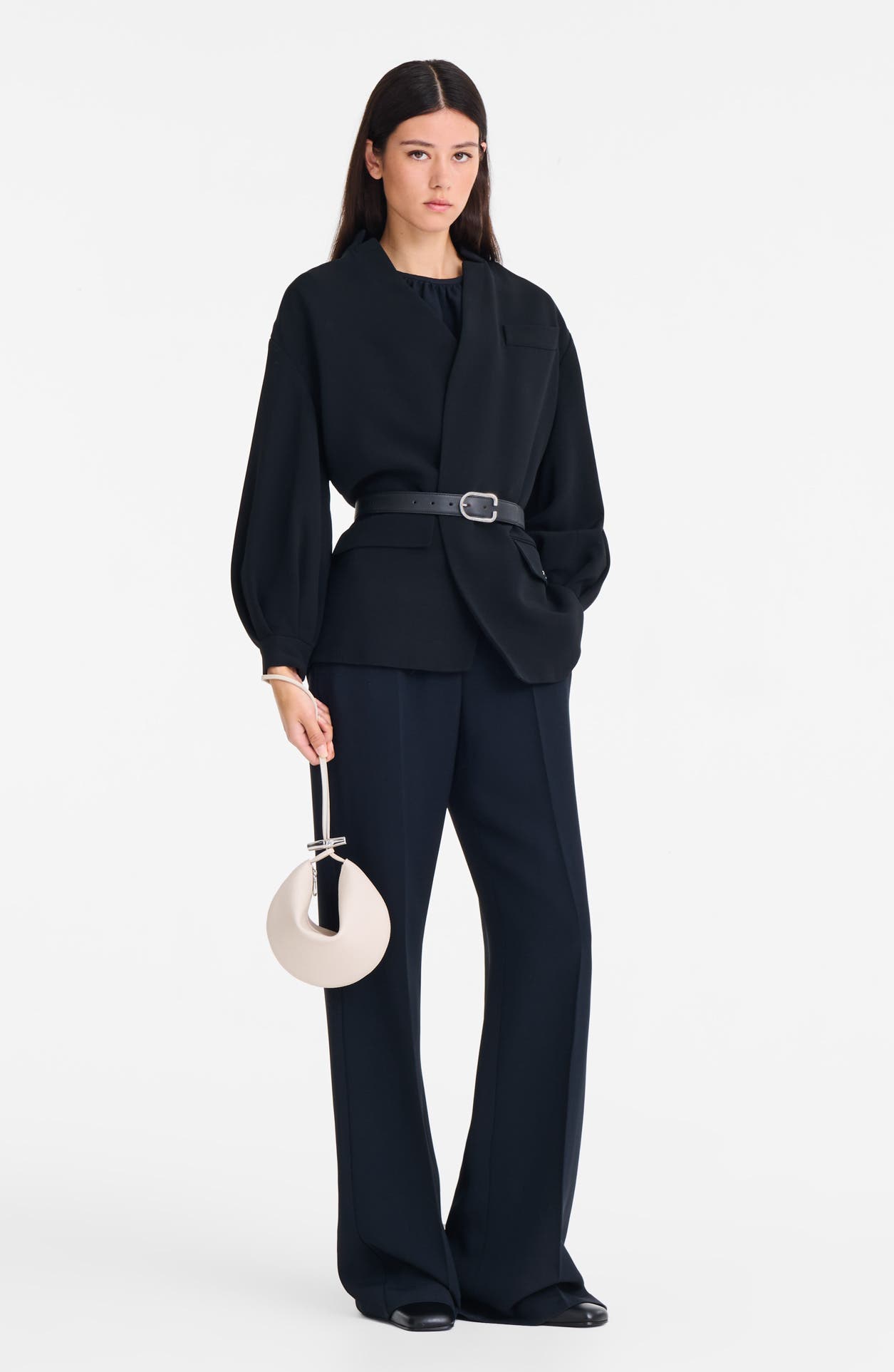 Longchamp Le Roseau Leather Wristlet Clutch, Alternate, color, Paper