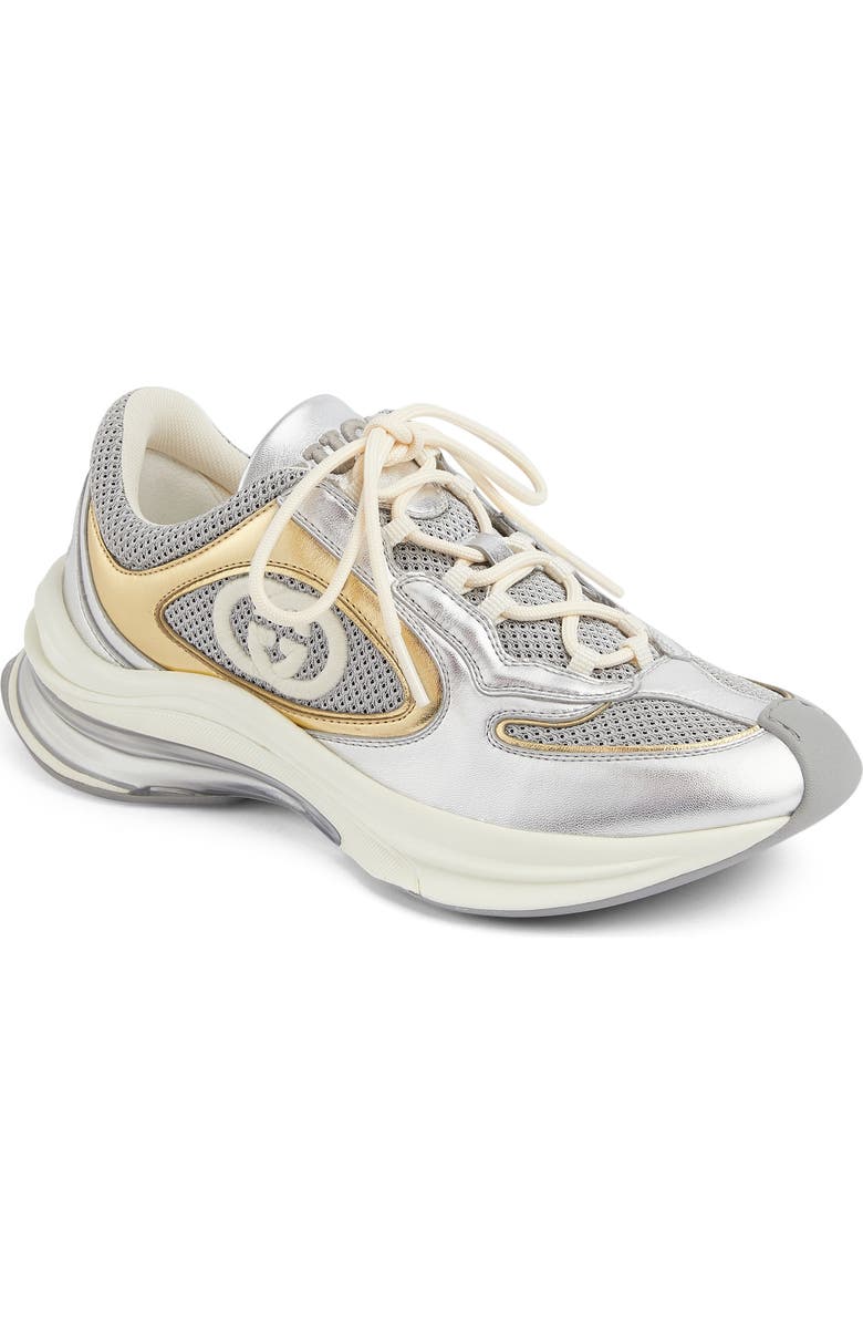 Gucci Run Mixed Media Sneaker, Main, color,