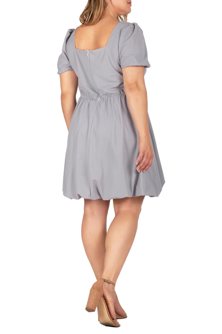 Puff Sleeve Bubble Hem Dress, Alternate, color, GREY