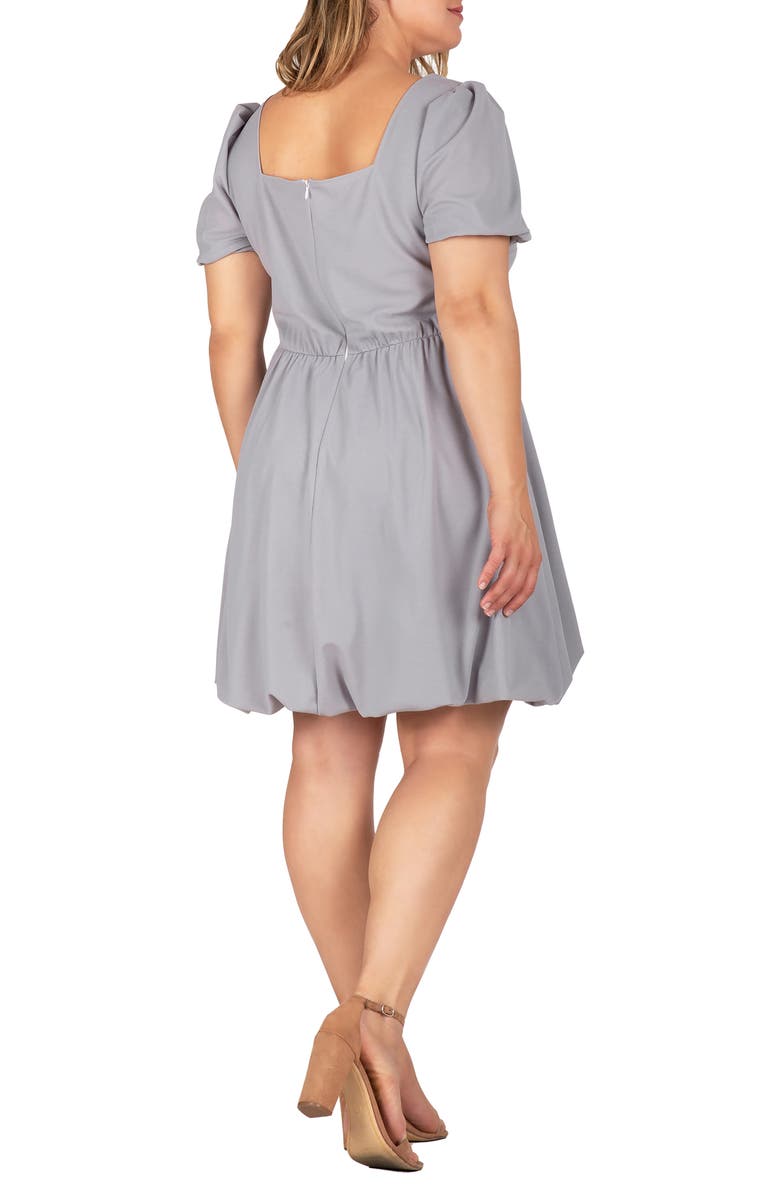 Standards & Practices Puff Sleeve Bubble Hem Dress, Alternate, color, Grey