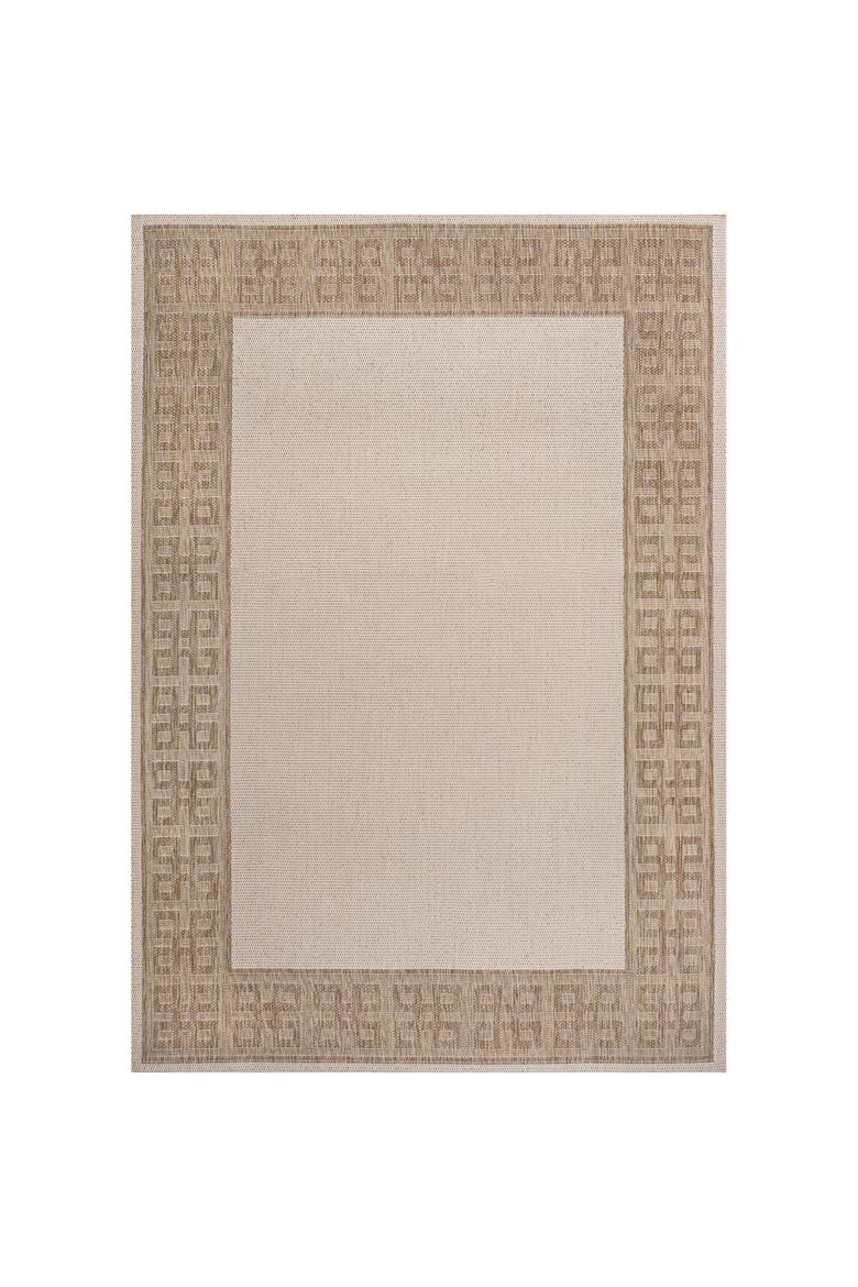 Athena Classic Geometric Border Indoor/Outdoor Area Rug, Main, color, Cream/Beige
